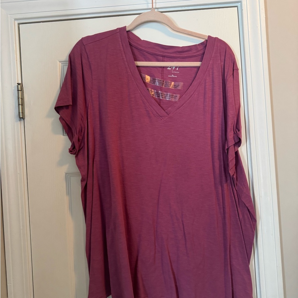 Elegant V-Neck Mauve Top